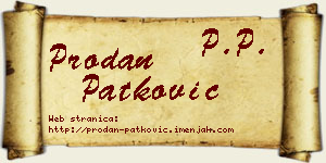 Prodan Patković vizit kartica